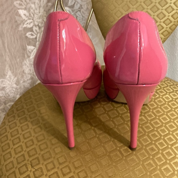 Pour La Victoire Pink Peep Toe Heels Size 9 - Picture 4 of 12